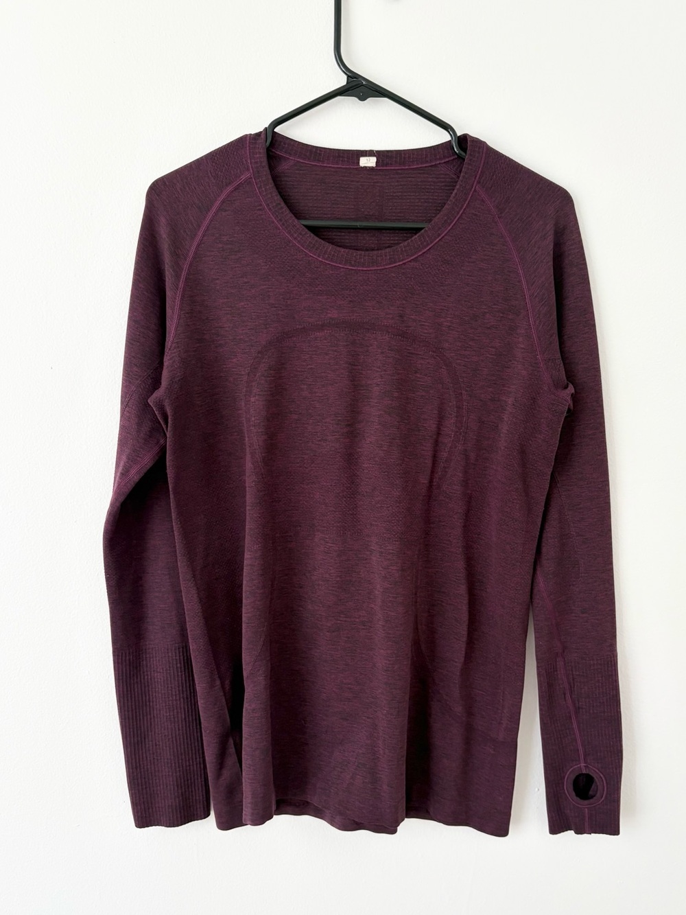 Lululemon Heathered Dashing Purple Swiftly Tech Long Sleeve Crew Size 12 - Picture 6 of 11